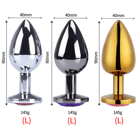 Large Butt Plug Sex Toys Stainless Smooth Steel Anal Plug Tail Crystal Jewelry Trainer For Women Man Anal Dildo Adults Sex Shop ► Photo 1/6