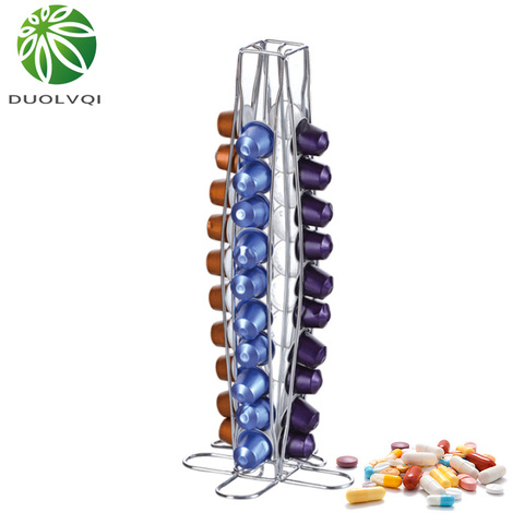 Duolvqi Coffee Pod Holder Dispenser Coffee Capsules Dispensing Tower Stand Fits For Nespresso Capsule Storage Coffee Holder ► Photo 1/6