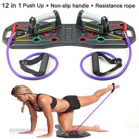Fitness 12 in 1 Push Up Board Fold Multifunction Exercise Body Building Push-up Stands Sports Muscle Training Equipment Workout ► Photo 1/6