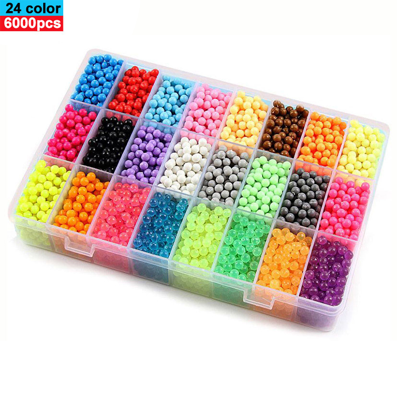 6000pcs Refill Hama Beads Puzzle 3D Handmade Magic Aquabeads DIY Water  Spray Beads Set Ball Games Children Toys for girls