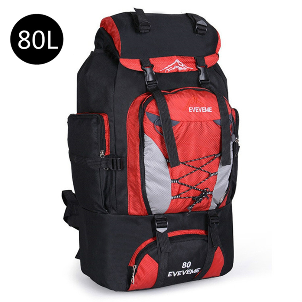 80L Waterproof Backpack Travel Rucksack Camping Hiking Luggage Handbag Bag Tote 
