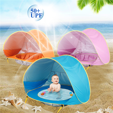 Children's Tent Sun Awning Baby Beach Tent Children Waterproof Pop Up Tents UV-protecting Sunshelter Kid Outdoor Camping House ► Photo 1/6