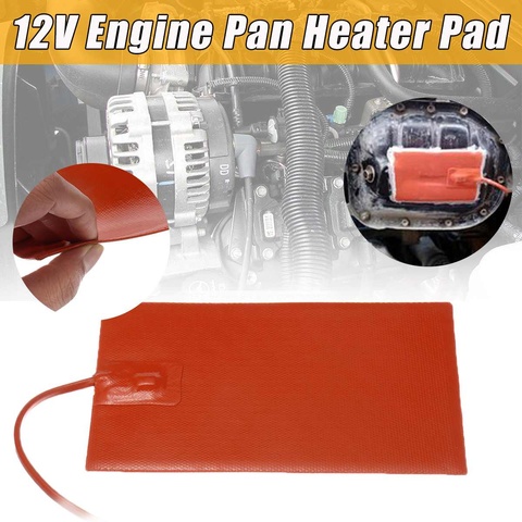 12V Silicone Heater Pad Engine Block Hydraulic Tank Heating Plate Oil Pan Sump Tank Electric Heater Pad NO Plug 13*23CM ► Photo 1/6