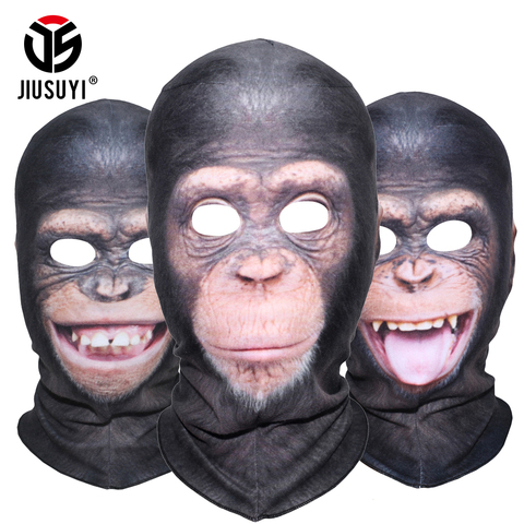 3D Animal Orangutan Chimpanzee Ferocious Funny Balaclava Beanies Thermal Wool Fleece Winter Warmer Full Face Mask Cover Cap ► Photo 1/6