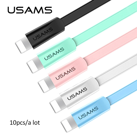 10pcs/a lot Usb Cable For iPhone 7,USAMS 2A Fast Charger Cable for iPhone X 8 7 6 USB Date Cable Light usb cable data sync ► Photo 1/6