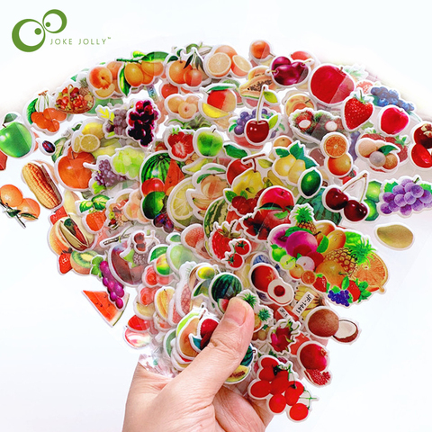 6 Sheets Kids Stickers 3D Puffy Bulk Stickers for Girl Boy Birthday Gift Scrapbooking Fruit Vegetable Cartoon Stickers Toys GYH ► Photo 1/6