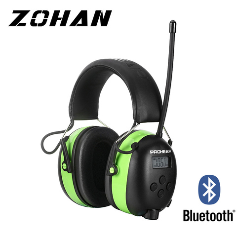 ZOHAN Electronic Ear Protection Bluetooth AM/FM Radio Shooting Ear Defenders Safety 2000mAh Lithium Battery NRR25db Ear Muffs ► Photo 1/6