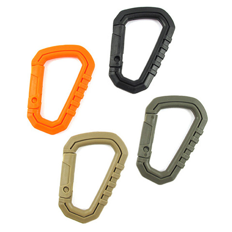 1pcs Medium Tactical hiking accessories outdoor carabiner trekking Backpack buckle D Shape Plastic Carabiner Outdoor safety buck ► Photo 1/6