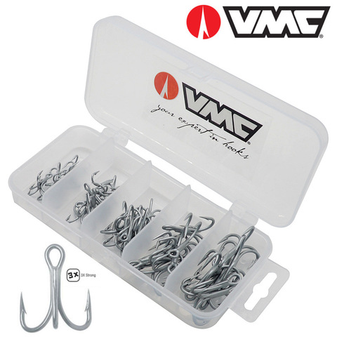 VMC Fishing Hook 1/2/4/6/8/10/# High Carbon Steel Treble Hooks Fishing Tackle Black Nickel Fish Hook ► Photo 1/6