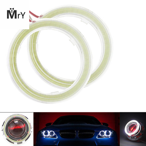 2Pcs COB 60mm 80mm 120mm 12V DC LED Car Lights Auto Angel Angelic Eyes With Cover Halo Rings 70mm 90mm 100mm 110mm ► Photo 1/5
