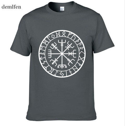 Novelty Compass Rune Print T-shirt Men Casual O-Neck Short Sleeve T Shirt 100% Cotton Fashion Tops Tees Male Brand T-Shirts ► Photo 1/6