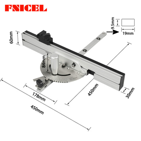 450mm Miter Gauge Table Saw/Router Miter Gauge Sawing Assembly Ruler for Table Saw Router Wood Working Saw Tool ► Photo 1/6