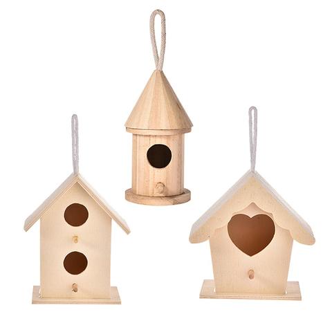 5 Types Wooden Bird House Nest Cage Creative Wall-mounted Hanging Outdoor Birdhouse Home Gardening Decoration Dropshipping ► Photo 1/6