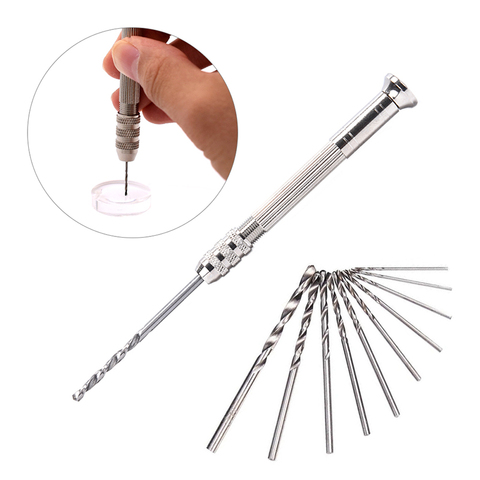 11pcs/set Metal Hand Drill Equipments UV Resin Mold Tools And Handmade Jewelry Tool With 0.8mm-3.0mm Drill Screws ► Photo 1/5