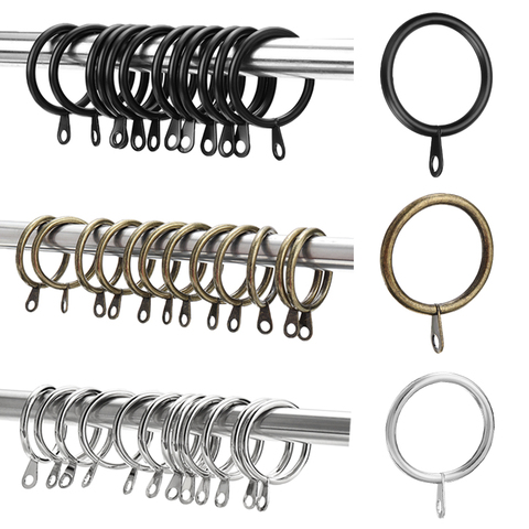 12pcs Metal Curtain Hooks Bath Shower Curtain Rings Hanging Hooks Convenient Home Bathroom Accessories Brass/Sliver/Black Color ► Photo 1/6