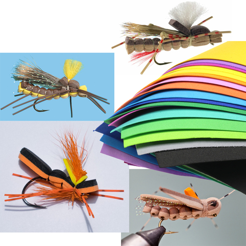 ICERIO 5PCS 1mm Thin Fly Tying EVA Foam Paper Floating Foam Strips for Hopper Dry Fly Caddis Wing Case Material ► Photo 1/6