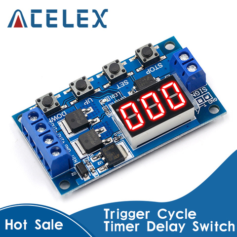 DC 12V 24V Dual MOS LED Digital Time Delay Relay Trigger Cycle Timer Delay Switch Circuit Board Timing Control Module DIY ► Photo 1/6