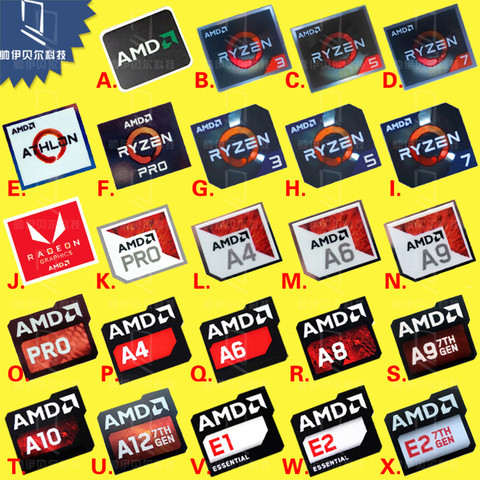 Factory Wholesale AMD Processor Series ATHLON Ryzen R 3 5 7 Logo PRO7 Generation A9A12 Label Sticker ► Photo 1/1