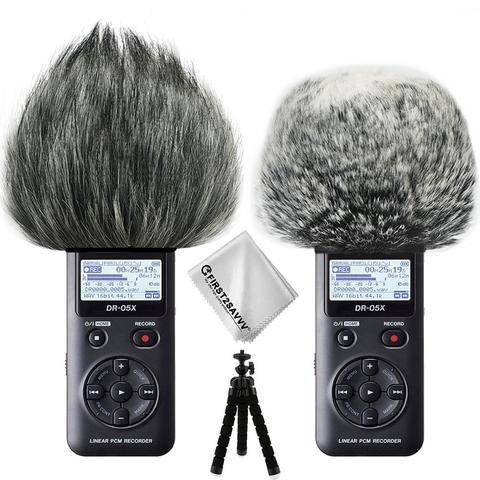 Outdoor Portable Digital Recorders Furry Microphone Mic Windscreen Wind Muff for Tascam DR05X DR05 + mini tripod ► Photo 1/6