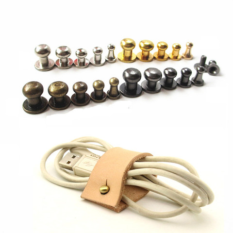 20Sets Metal Alloy Knob Screw Rivets Studs DIY Craft Leather Belt Bracelet Round Monk Head Studs Spikes Decor Nail Buckles 4-12M ► Photo 1/6