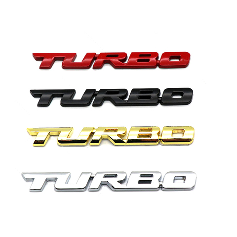 Universal Cool 3D Alloy Metal Letter Turbo Car Motorcycle Emblem Badge Sticker Decal Decor Car Body Rear Tailgate 3D Car Sticker ► Photo 1/6