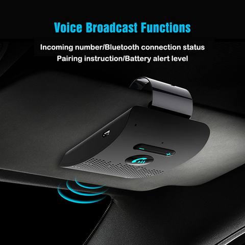 Sun visor Bluetooth 5.0 Handsfree Speaker Audio Kit Wireless Music Adapter Loudspeaker Support Siri Voice Control for IPhone ► Photo 1/6