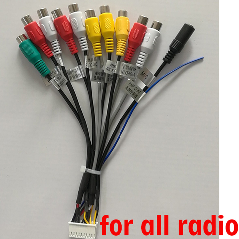 Android radio Car Accessories RCA Output Wire Aux-in subwoofer microphone Adapter 20Pin universal cable for PX6 ► Photo 1/3