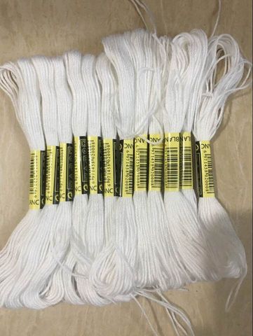 8 pcs/set White Anchor Cross needle Cotton Embroidery Thread Floss Skeins Sewing Craft Embroidery Floss Cross stitch ► Photo 1/2