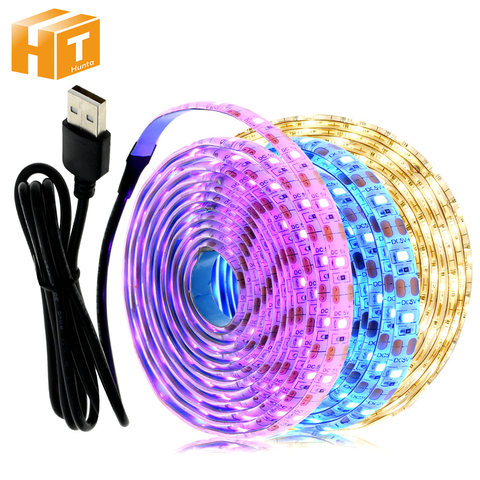 5V USB LED Strip Light 1M 2M Pink / Ice blue / Warm White / White / RGB 2835 TV Background Lighting Decoracion Fairy Lights ► Photo 1/6