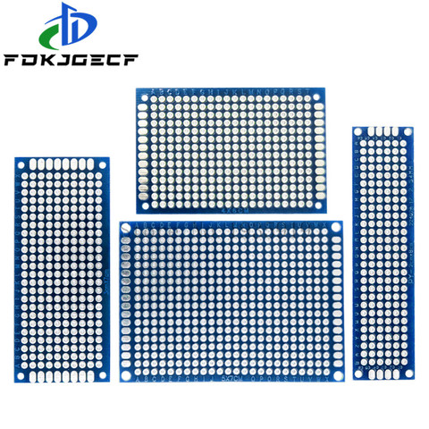 5pcs 5x7 4x6 3x7 2x8cm 5*7 4*6 3*7 2*8 double Side Copper prototype pcb Universal Printed Circuit Board Protoboard Blue ► Photo 1/5