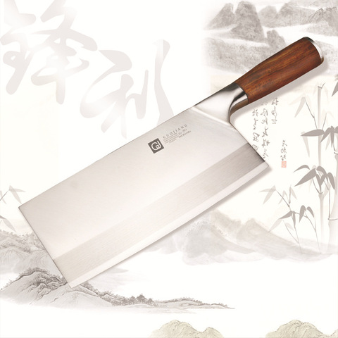 SHUOJI Popular Chef Knives Stainless Steel Slicing Knife Meat Chicken Vegetable Best Chinese Cleaver Cooking Cutlery 4Cr13mov ► Photo 1/6