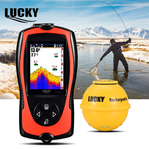 FF1108-1CWLA Rechargeable Findfish Wireless Remote Sonar Sensor 45M Water Depth High Definition LCD FishFinder Fish Finder Pesca ► Photo 1/6