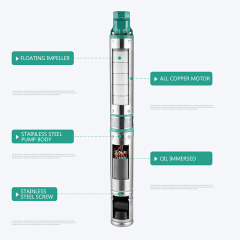 Deep Well Water Pump Submersible Pump High Head Household Well Water 370W 220V Deep Water Pump Three-phase Pump Electric 2-3m³/h ► Photo 1/6