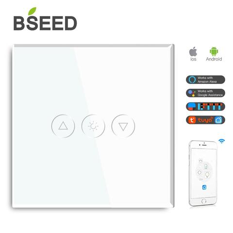 BSEED Smart Dimmer Wifi 1 Gang Wifi Control With White Black Golden Colors Crystal Glass Panel Support For Tuya Google Smart App ► Photo 1/6