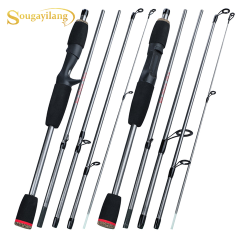 Sougayilang 1.7m/1.66m Portable 5 Section Travel Fishing Rod Ultralight Weight EVA Handle Spinning/Casting Fishing Pole Fishing ► Photo 1/6