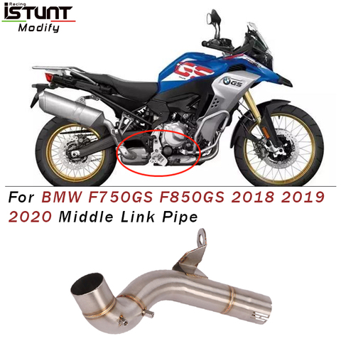 Motorcycle Exhaust Modified Stainless Steel Middle Link Pipe Catalyst Delete Pipe For BMW F750GS F850GS F 850 GS 2022 ► Photo 1/6