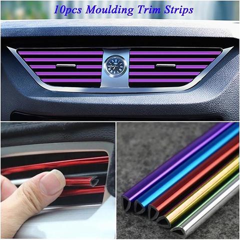 10Pcs 20cm Car Air Conditioner Outlet Decorative U Shape Moulding Trim Strips Auto Car Door Guard Edge Corner Protector ► Photo 1/6