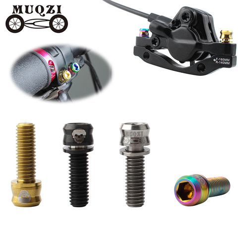 MUQZI Mountain Road Bike M6*17/19  Titanium Alloy Fixed Gear Disc Brake Handlebar Stem Brake Caliper Bolts Screws With Washer ► Photo 1/6