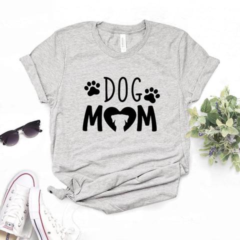 Women T Shirt Dog Mom PAW Print Tshirt Women Short Sleeve O Neck Loose T-shirt Ladies Causal Tee Shirt Clothes Tops ► Photo 1/6