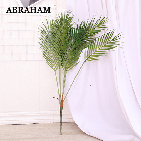 80cm 7 Fork Large Artificial Tree Fake Palm Leaves Tropical Plants Plastic Leafs Green Tree Foliage For Home Party Wedding Decor ► Photo 1/6