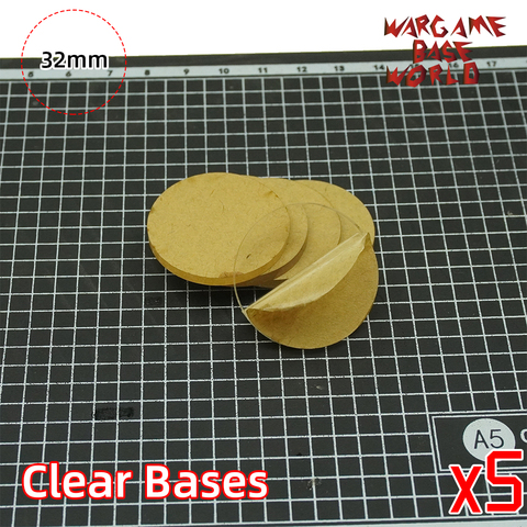 Wargame Base World - TRANSPARENT / CLEAR BASES for Miniatures - 32mm clear bases ► Photo 1/4