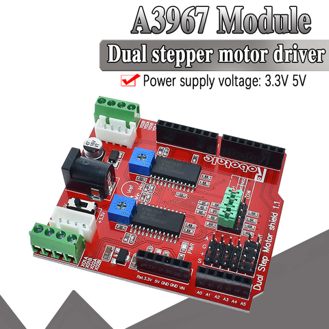 WAVGAT A3967 Dual Stepper Motor Driver Shield Module two-channel IO PWM CNC 3.3V 5V for UNO R3 ► Photo 1/6