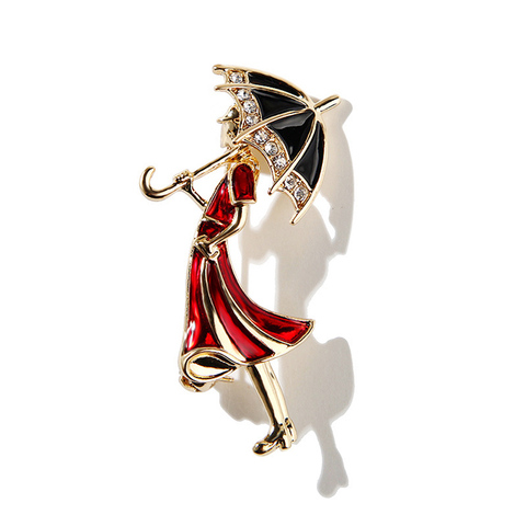 Fashion Girl Wearing Umbrella Brooches for Enamel Cartoon Brooch Pins New Fashion Jewelry Accessories Broach ► Photo 1/4