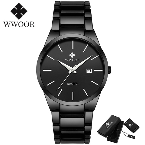 Watch Men WWOOR Top Brand Luxury Stainless Steel Waterproof Date Quartz Clock Mens Fashion Sports Business Wrist Watch Male Xfcs ► Photo 1/6