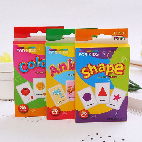 36Pcs Children Recognition Shape Animal Color Teaching Card Cognitive Flash Puzzle Infant Early Education Learning Toy ► Photo 1/6