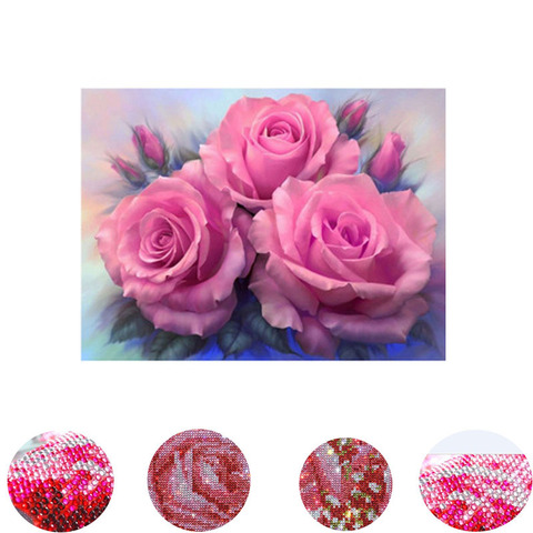 Diy diamond painting flower diamond cross stitch crystal round diamond sets unfinished full diamond embroidery 30x40 cm ► Photo 1/6