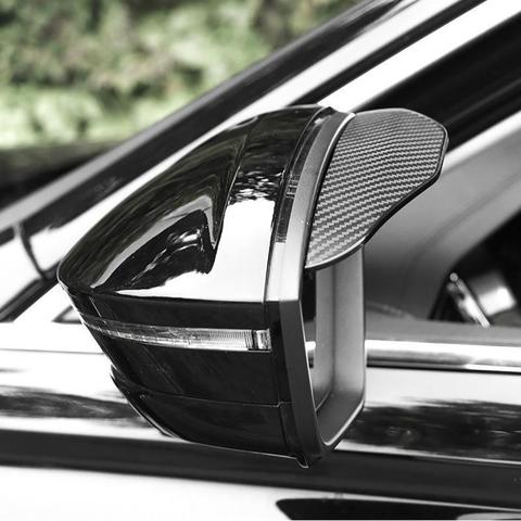 HOT! 2pcs Carbon Fiber Car Rear View Mirror Sticker Rain Shield