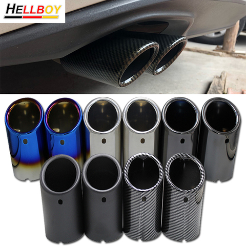 76mm Car Exhaust Muffler Tip Cover For Q5 A5 VW Tiguan Volkswagen Passat B7 CC 1.8T 2.0T Audi A3 8V 8P A4 B8 A1 Auto Accessories ► Photo 1/6