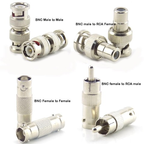 2/5/10Pcs BNC Connector Female to Female BNC Male to Male RCA Female BNC female to RCA Male Adapter for System Video CCTV Camera ► Photo 1/6