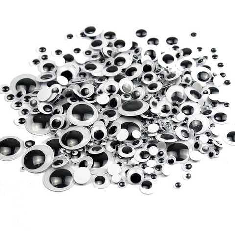 DIY Wiggly Googly Eyes Black White Self-adhesive Doll Eye Movable Simulation Animal Eye Kindergarten Children Craft Art Supplies ► Photo 1/6